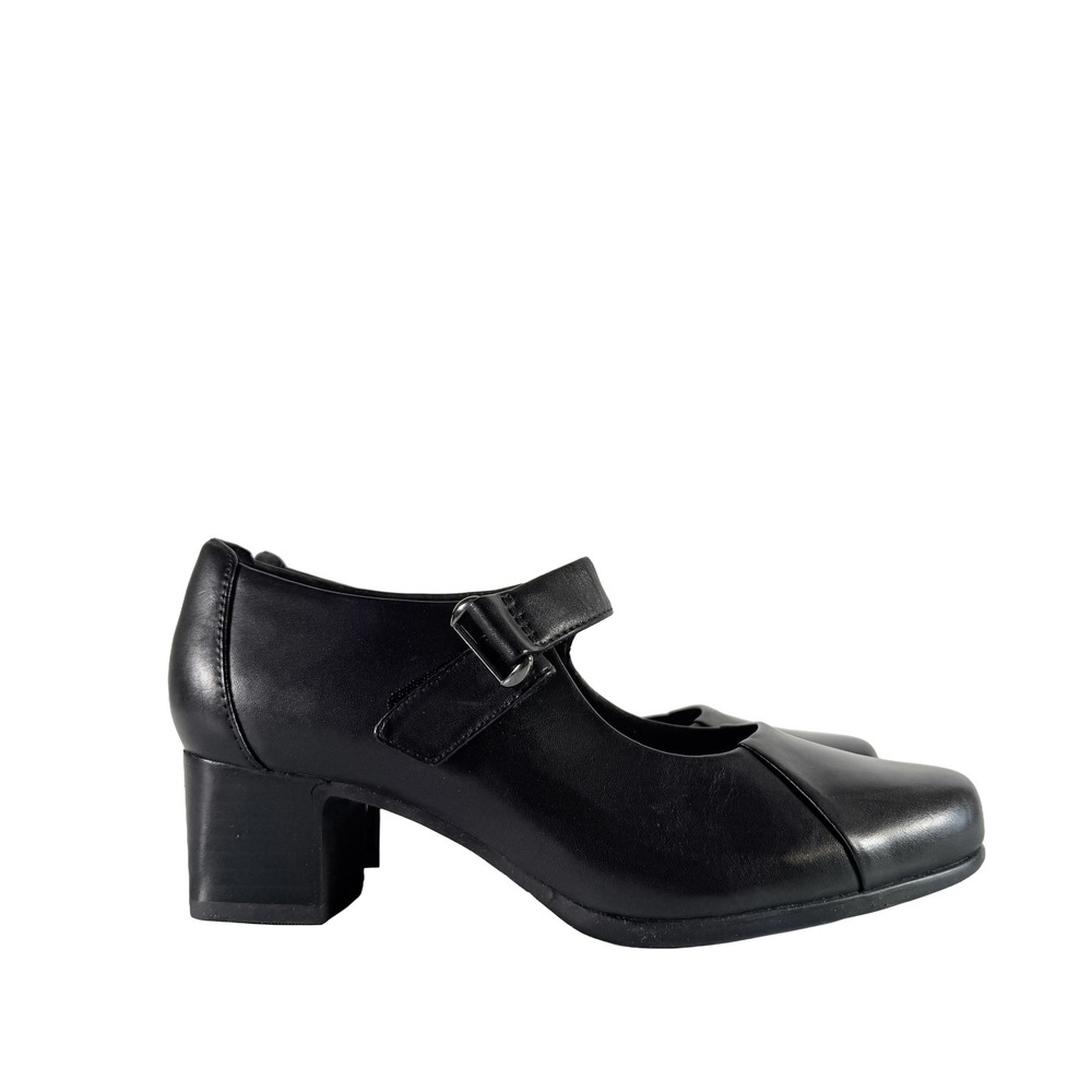 Clarks Un Damson Vibe Women's‎ Leather Mary Jane Block Heel Shoes Black 6.5 M